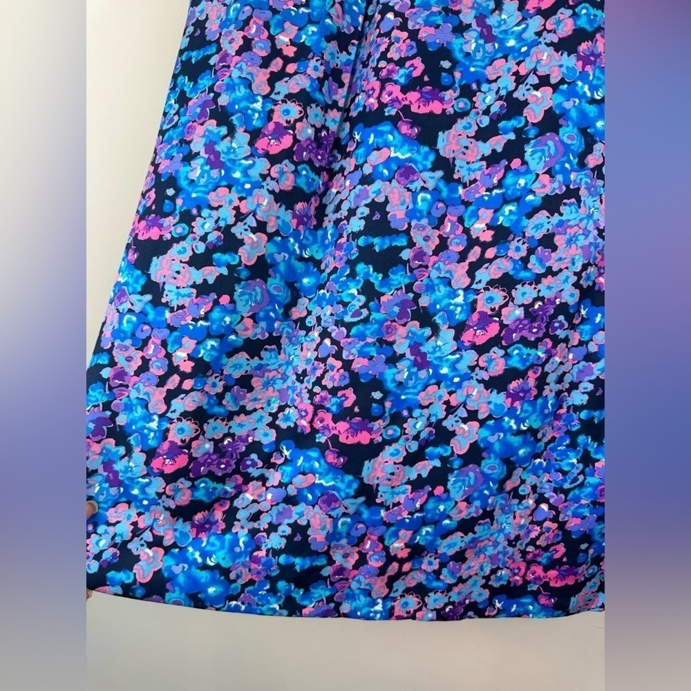 Boden Blue Multi Floral Silky Pencil Skirt Size 10L - Picture 6 of 11